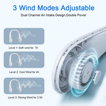 Portable Neck Fan Bladeless Fan with 3 Mode Speed