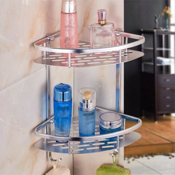 2 Layer Aluminium Bathroom Corner Rack