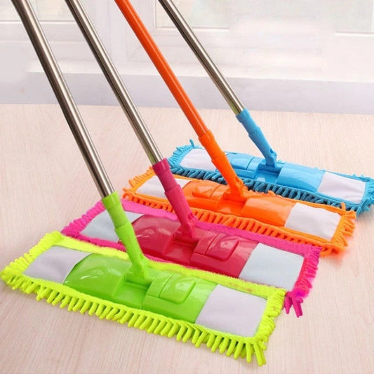 New Flat Microfiber Squeeze Mop With Long Handle Steel Rod