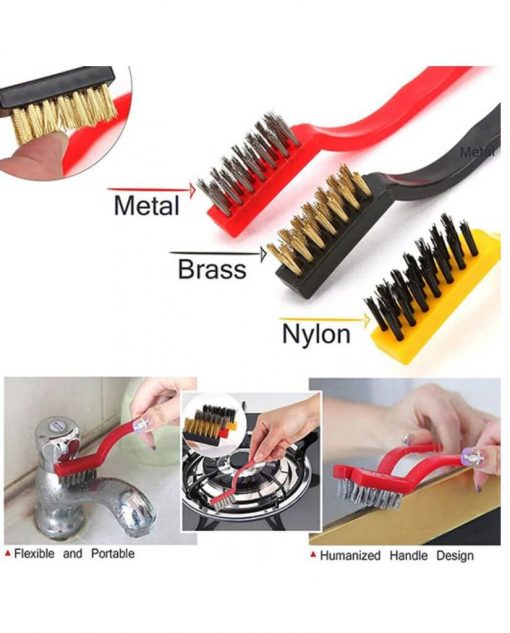 3 Pcs Mini Wire Brush Set