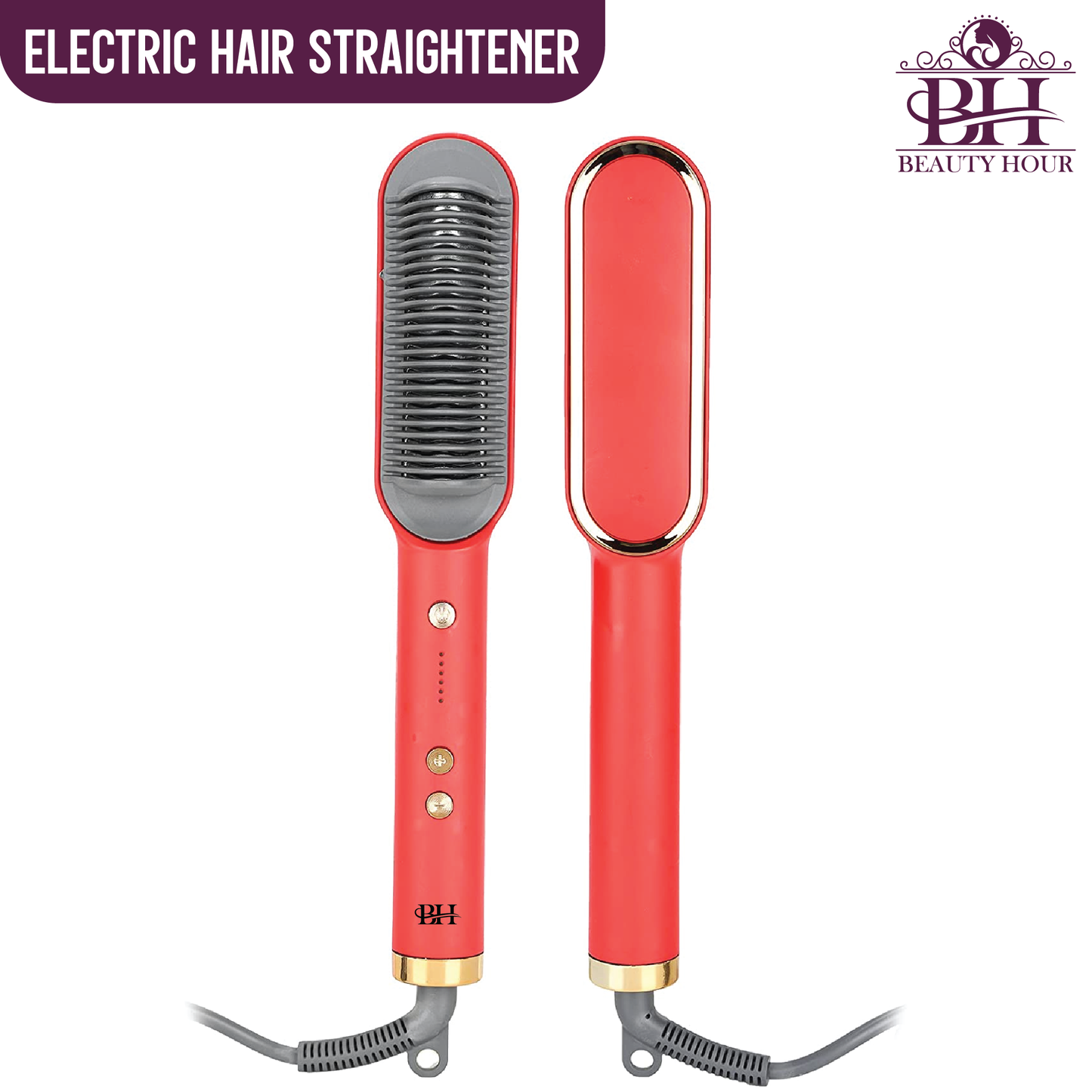 2-in-1 Straight Hair Iron Brush