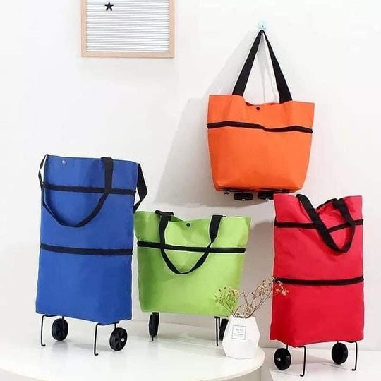 Foldable Shopping Trolley Tote Bag With Wheels Reusable